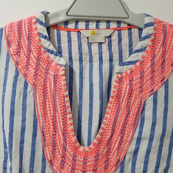 Boden Striped Linen Dress - Picture 2 of 7